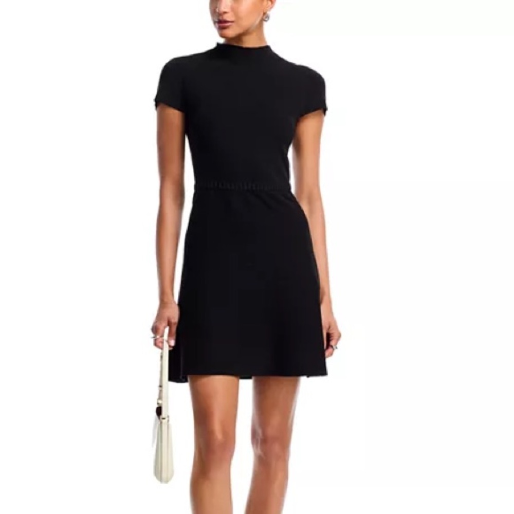 Aqua Bouclé Mock Neck Mini Dress - Exclusive